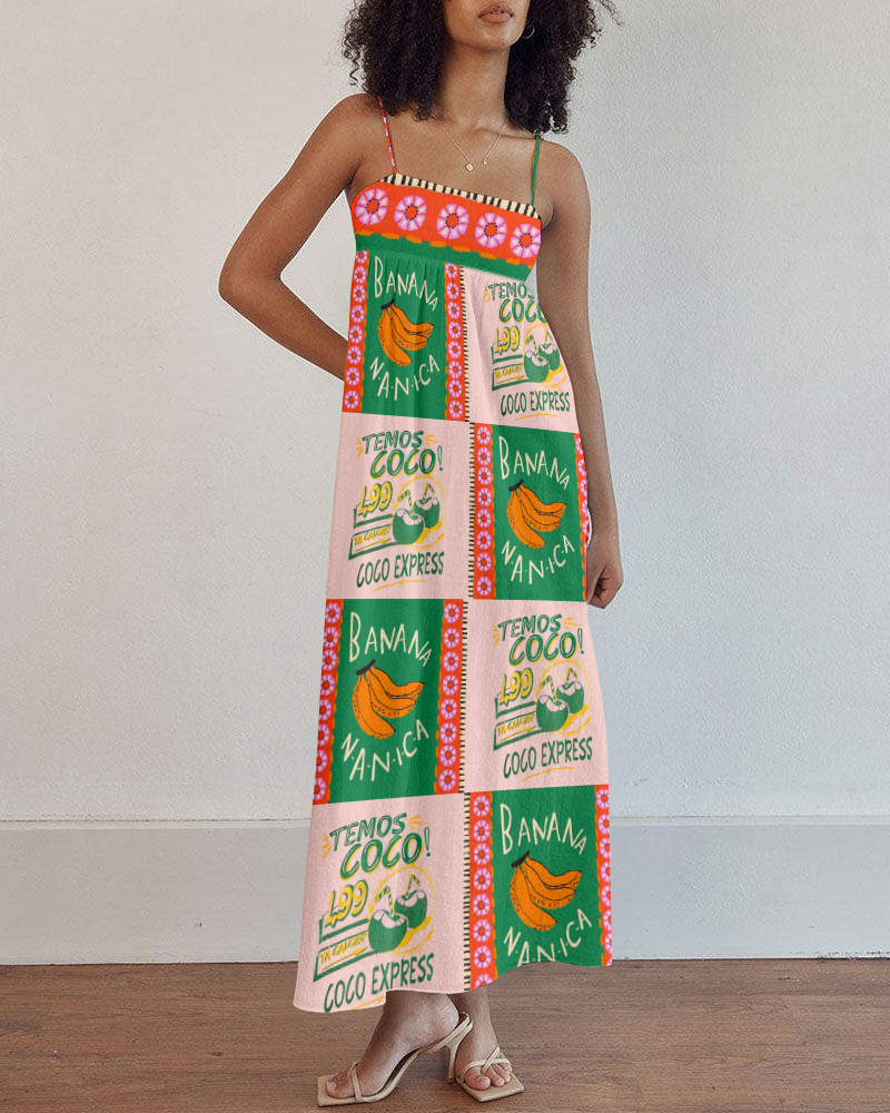 Summer beach vacation printed dress